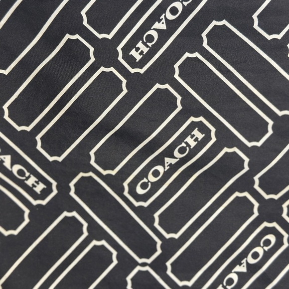 Coach Black and White Silk Logo Scarf - Picture 1 of 7